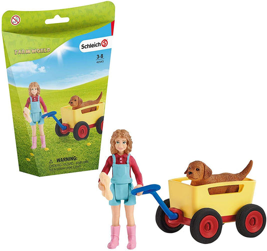 Schleich - Puppy Wagon Ride - Farm World - 42543