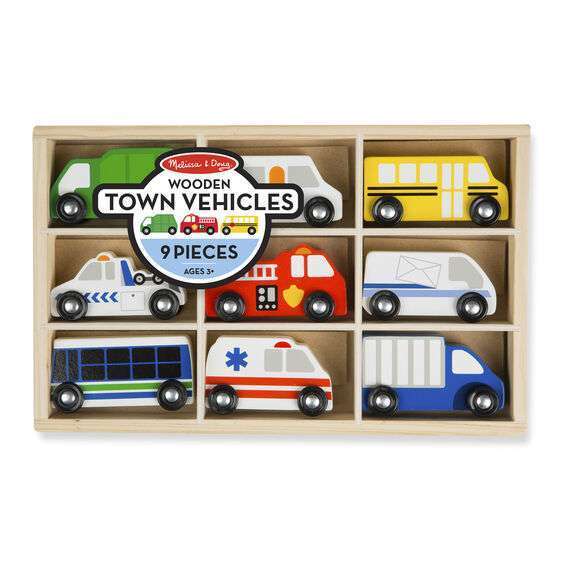 Melissa and Doug Wooden Town Vehicles Set