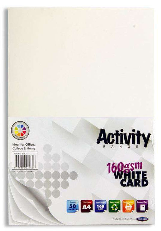 Activity A4 White Card 160gsm 50pk