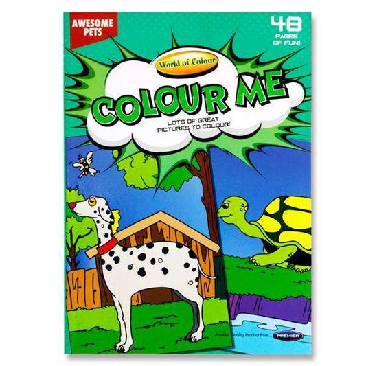 Colouring Book 48pg A4 - Awesome Pets