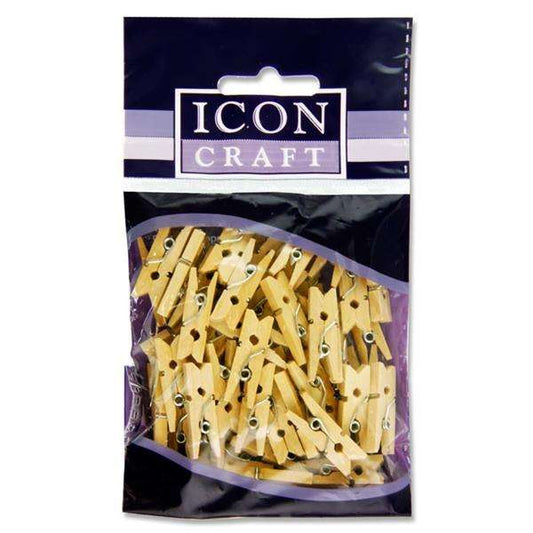 Icon Craft Natural Mini Wooden Pegs 50pk