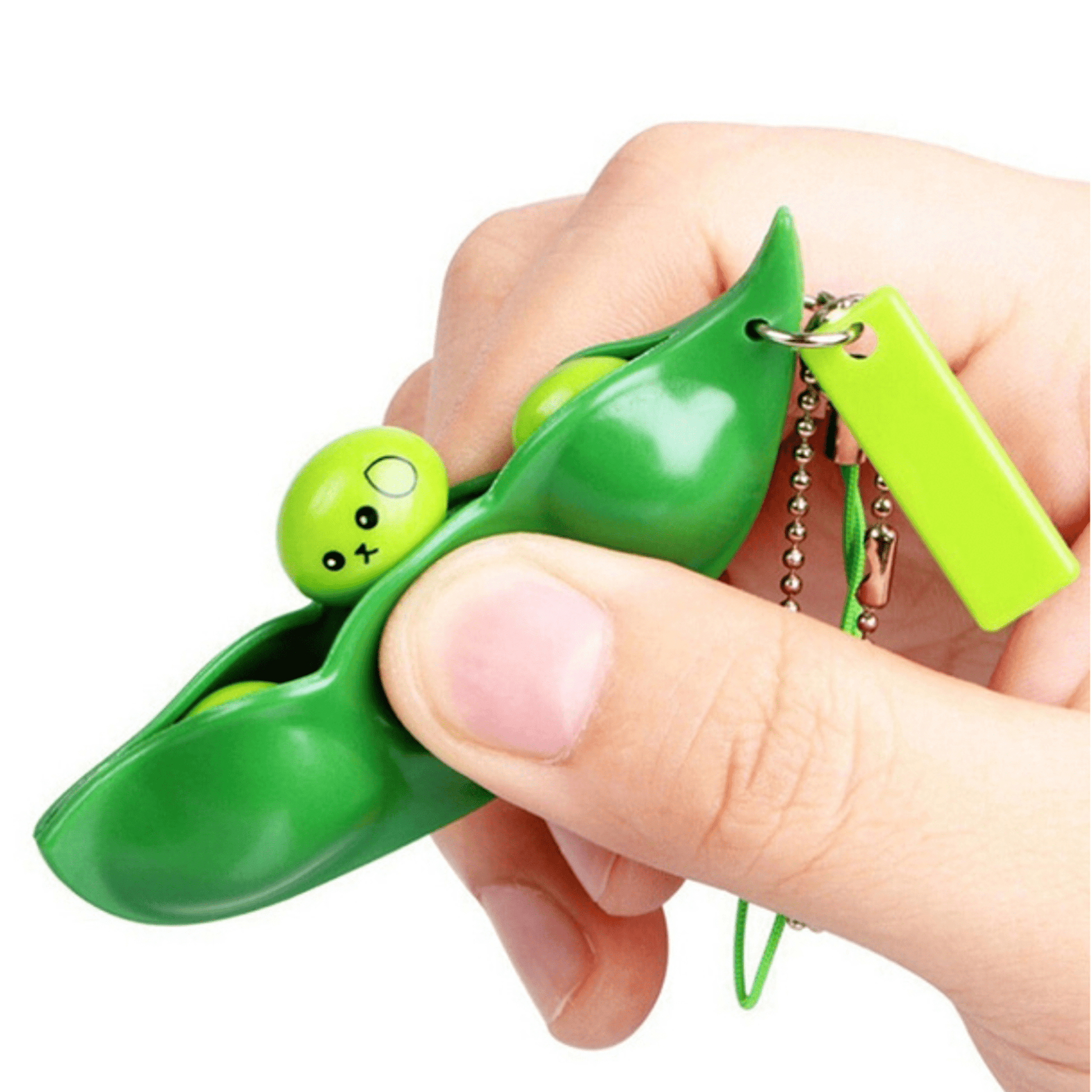 Pea Pod Push Popper Keychain