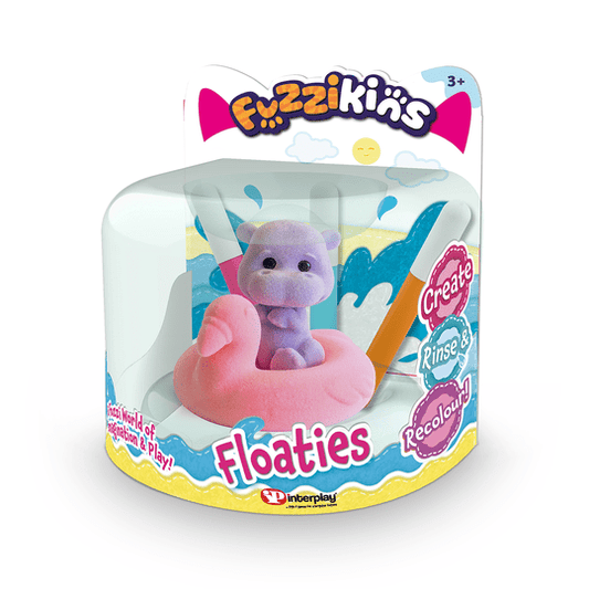 Fuzzikins Fuzzi Floaties Hippo with Flamingo Floaty