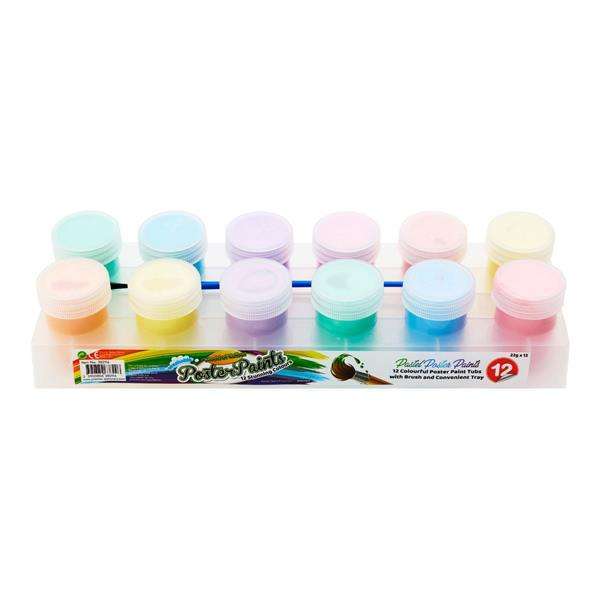 Pastel Poster Paint 12pk in Platform with Brush