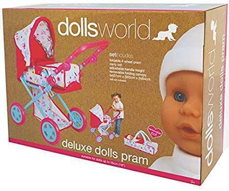Dolls World Deluxe Dolls Pram