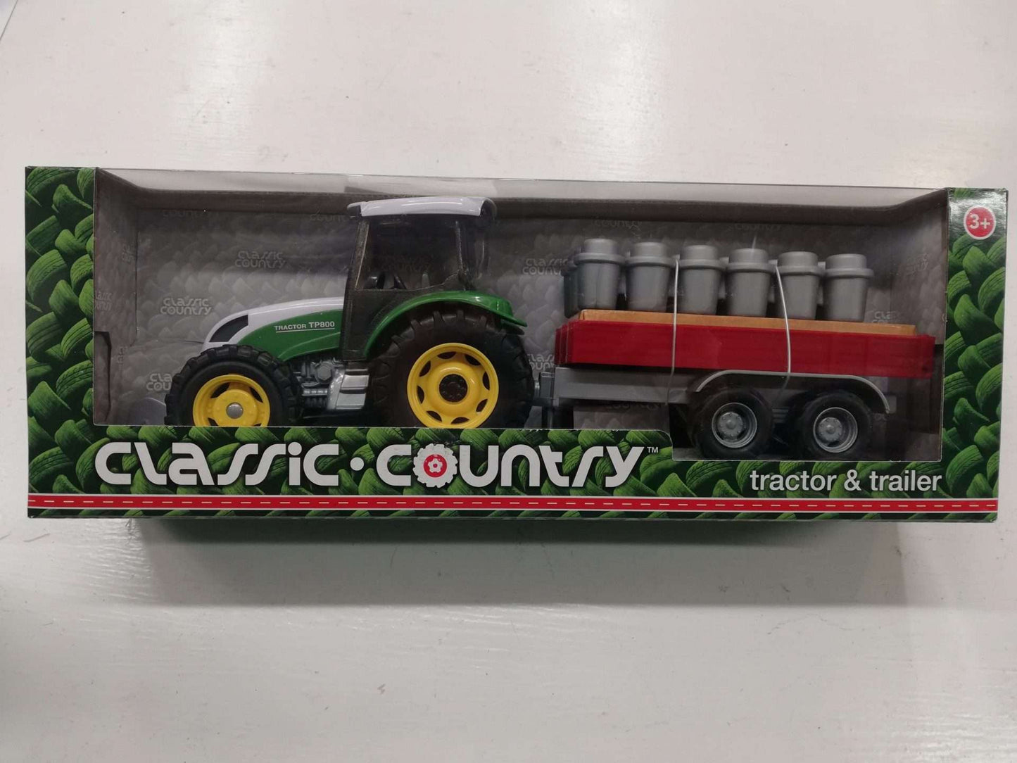 Classic Country Green Tractor with Urns Trailer