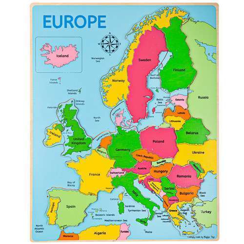 Wooden Board Puzzle - Europe