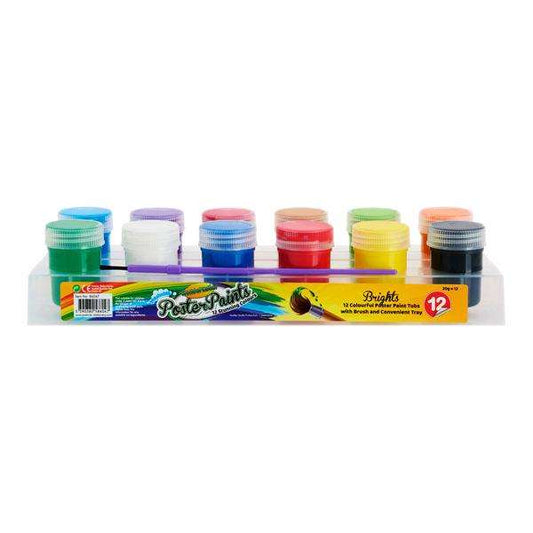 Poster Paint 12pk in Platform with Brush