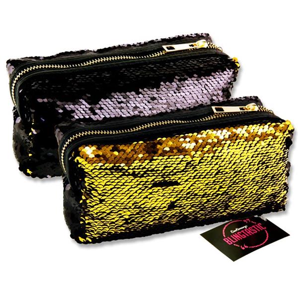 Emotionery Blingtastic Sequin Pencil Case Black / Gold