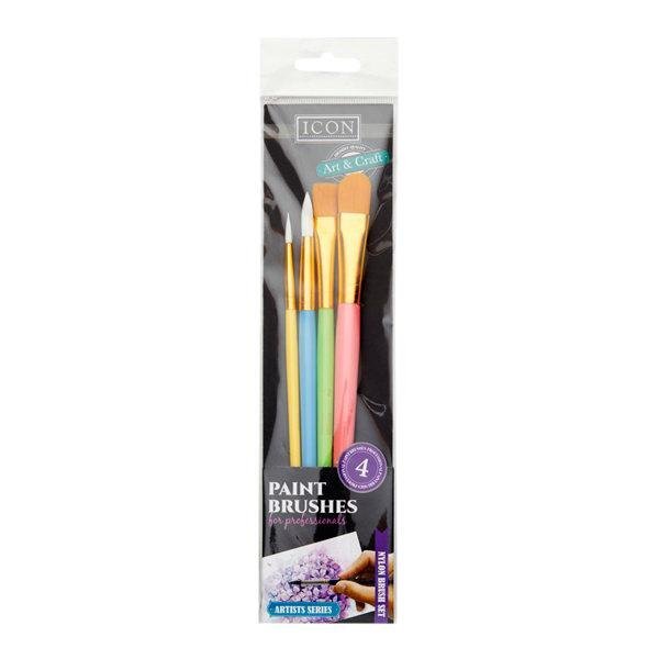 Icon Pkt.4 Nylon Paint Brushes