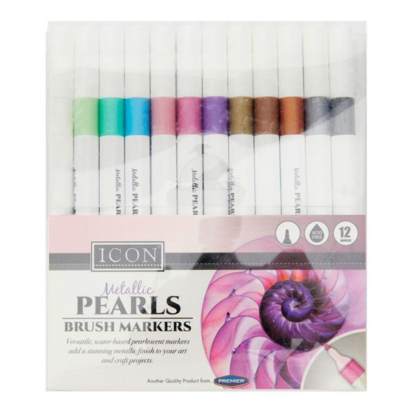 Icon Artistic Brush Markers Pk 12 - Metallic Pearl