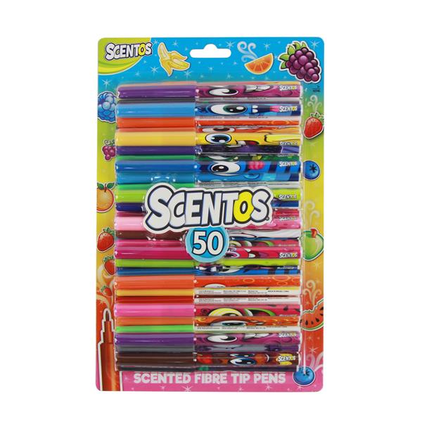 Scentos 50pk Scented Fibre Tip Colour Markers