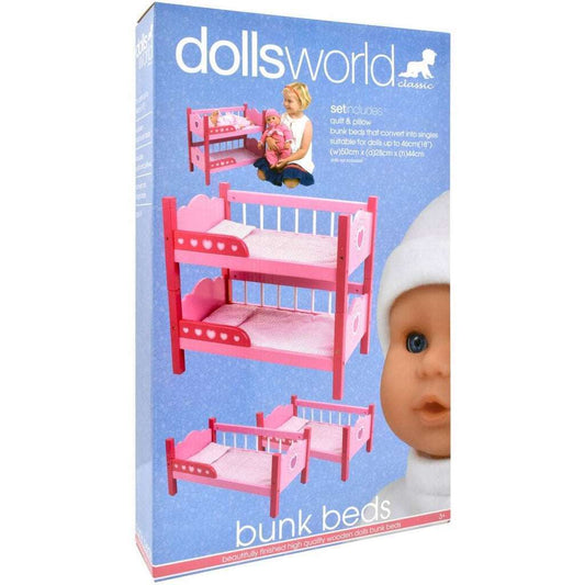 Wooden Bunk beds - Dolls World Classic