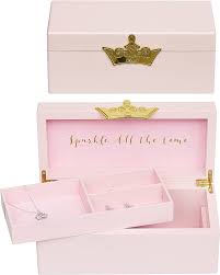 Princess Wooden Light Pink Jewellery Box