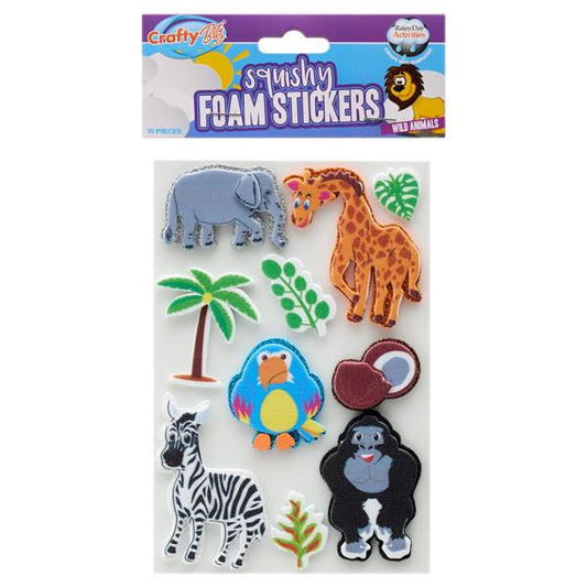 Squishy Foam Stickers Wild Animals