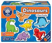 Dinosaurs - 6 x 2pc Puzzles -  Orchard Toys