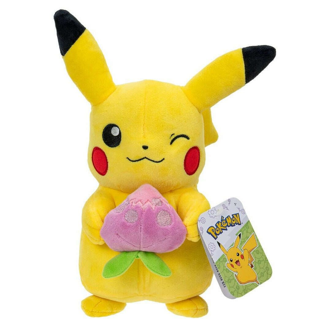 Pokemon 8 Inch Plush Winking Pikachu with Pecha Berry